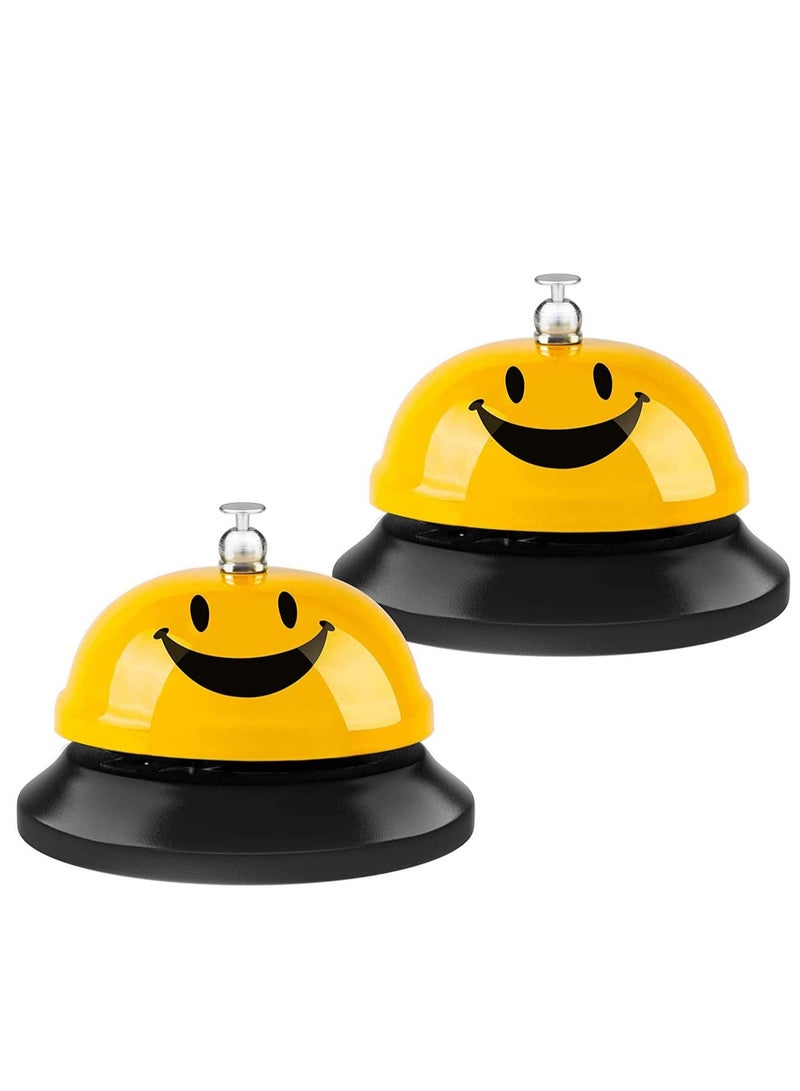 Call Bell Service Bell for Desk, Desk Bell 3.35 Inch Diameter, Call Bells with Metal Anti-Rust Construction, for Hotels, Front Desk Bell for Schools, Dinner, Hotel, Reception Areas, 2 Pack - Image 1