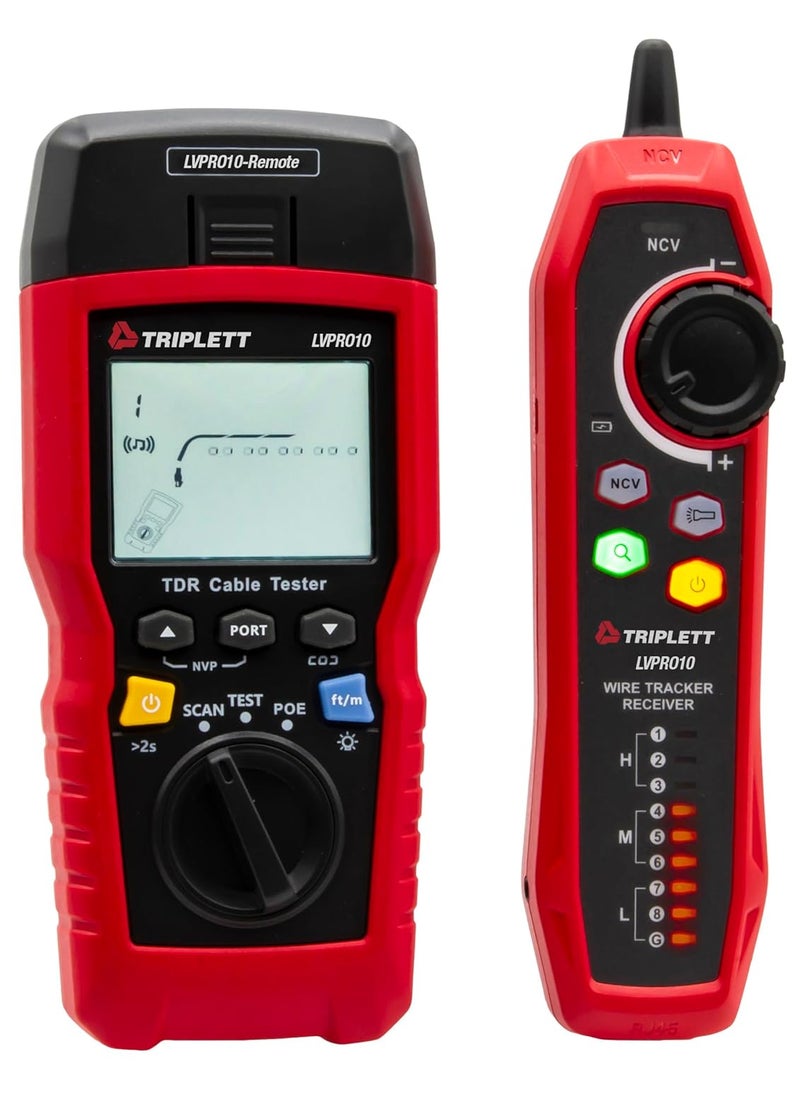 Triplett Triplett LVPRO10 TDRCable Tester  Test and Trace Both Twisted Pair CAT5E66A8 and Coax Cables  - Image 1