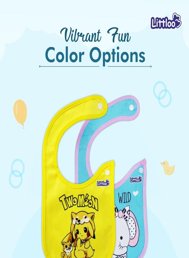 ليتلو مرايل أطفال ليتلو | تغذية بدون فوضى | مرايل قطنية للأطفال | عبوة من قطعتين (متعددة الألوان) - Image 4