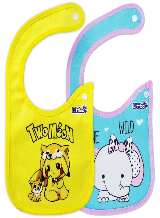 ليتلو مرايل أطفال ليتلو | تغذية بدون فوضى | مرايل قطنية للأطفال | عبوة من قطعتين (متعددة الألوان) - Image 1