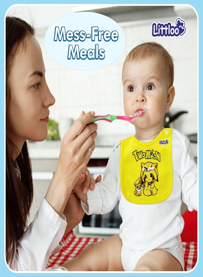 ليتلو مرايل أطفال ليتلو | تغذية بدون فوضى | مرايل قطنية للأطفال | عبوة من قطعتين (متعددة الألوان) - Image 2