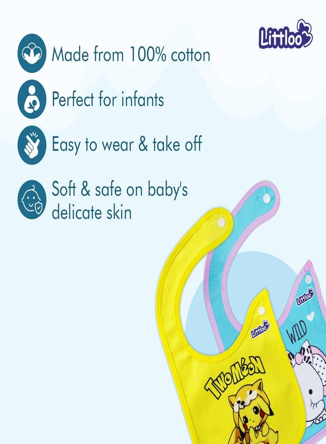 ليتلو مرايل أطفال ليتلو | تغذية بدون فوضى | مرايل قطنية للأطفال | عبوة من قطعتين (متعددة الألوان) - Image 3