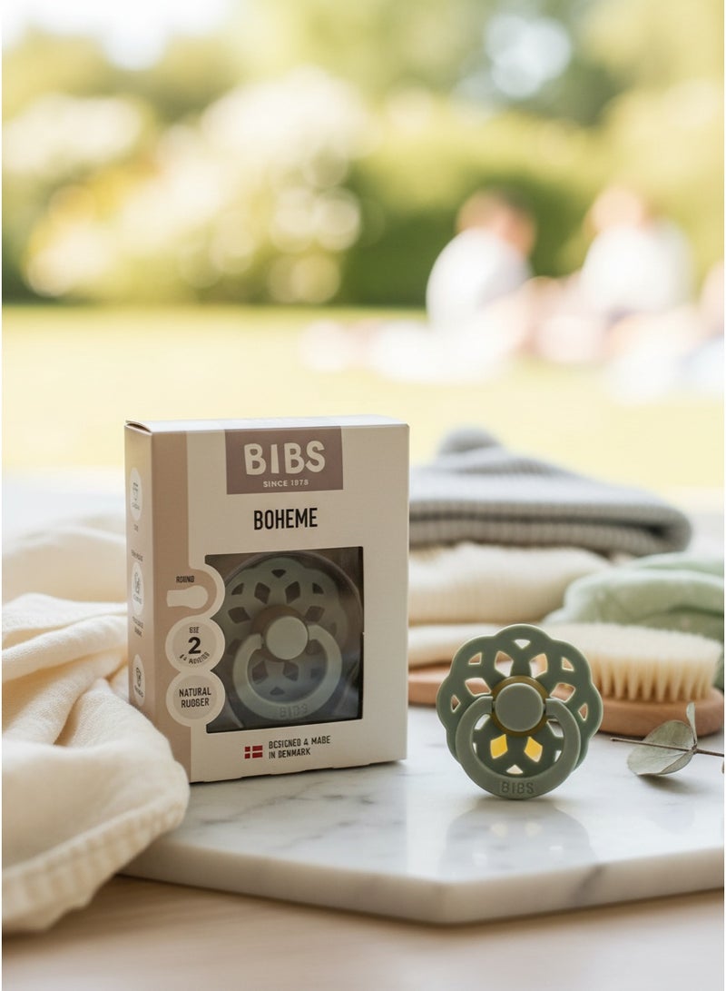 BIBS Pacifier Natural Rubber Round Nipple 6M+ - Image 1