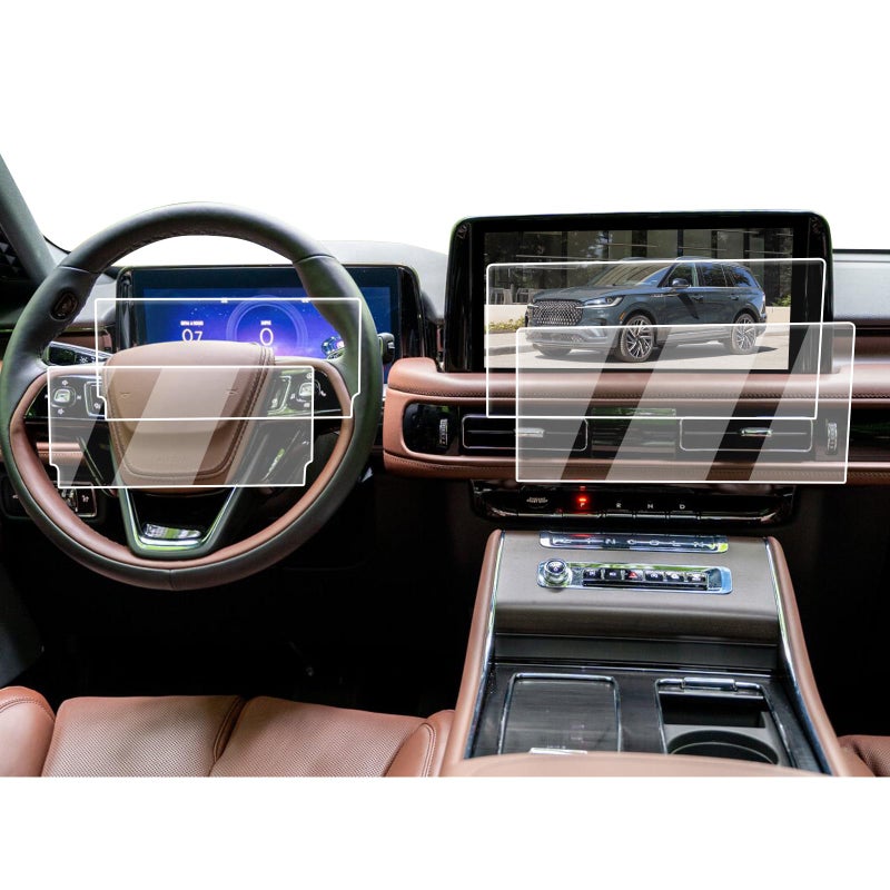 ECOZEN 2026 Lincoln Aviator Screen Protector 124Inch Instrument132Inch Navigation Screen 4 Pcs Nano Film For 20252026 AviatorPremiereReserveBlack Label Accessories Anti Fingerprints - Image 2