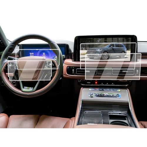 ECOZEN 2026 Lincoln Aviator Screen Protector 124Inch Instrument132Inch Navigation Screen 4 Pcs Nano Film For 20252026 AviatorPremiereReserveBlack Label Accessories Anti Fingerprints - Image 1
