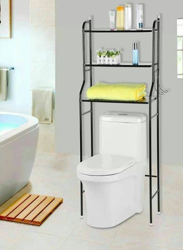 استاند حمام 3ارفف بماتريال معالج ضد الصدئ يصلح جنب القاعدة متوفر لون ابيض IR - Image 1