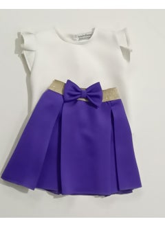 Moms And Babies Children's Blouse Skirt Set Children's Double Skirt Set Orange - Purple - White Diving Fabric 0 - 5 Years  - Image 2