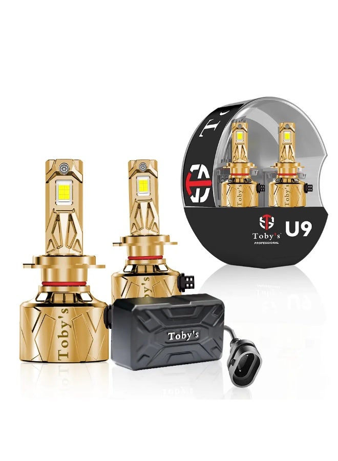 Toby's U9 LED Headlight 100W/piece 200W/pair Power Head bulbs with Color Temperature 6500K For High beam, low beam - H1