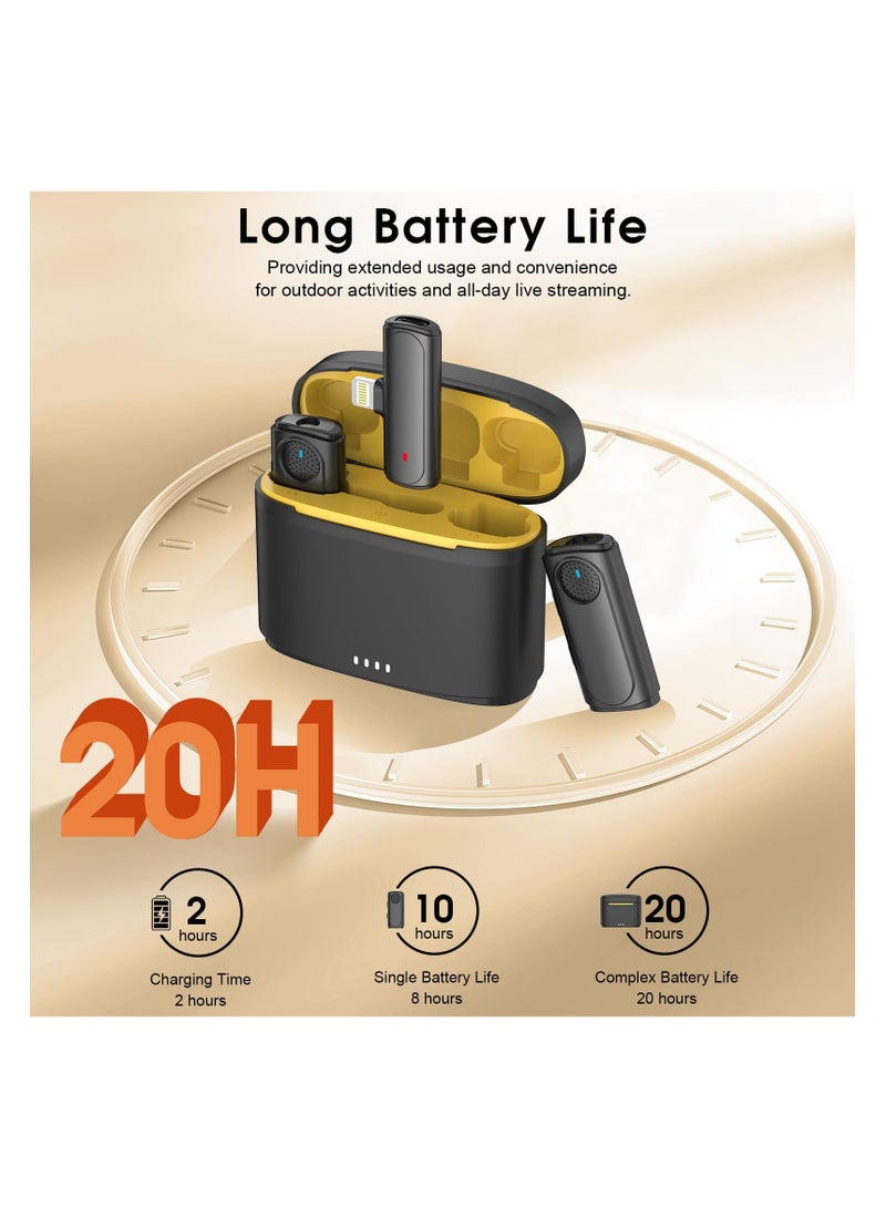 Professional Wireless Lavalier Lapel Microphone, for iPhone - Bluetooth Mini Mic for Video Recording with Portable Charging Case - Small Clip on Phone Microphones for Podcast Vlogging tiktok - Image 3