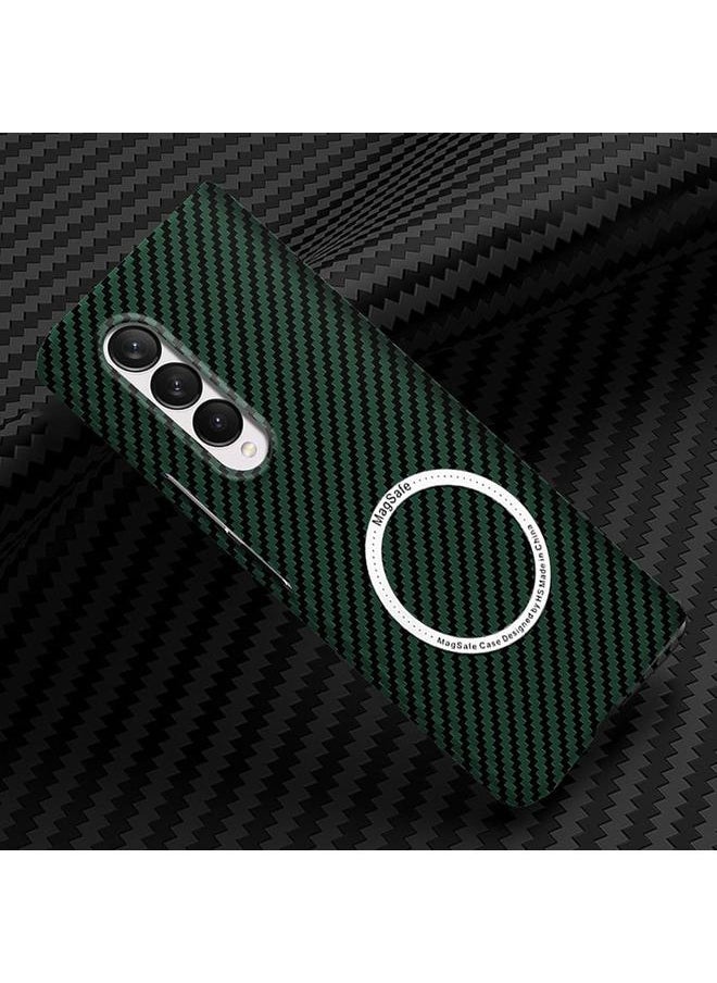 erorex For Samsung Galaxy Z Fold 5 Carbon Fiber Case Compatible With Mag Safe Compatible With Mag Safe Galaxy Z Fold 5 Carbon Case Slim Protective Case For Men Women Green  - Image 1