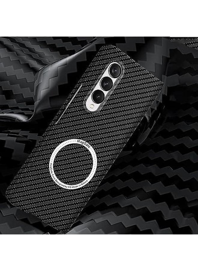 erorex For Samsung Galaxy Z Fold 5 Carbon Fiber Case Compatible With Mag Safe Compatible With Mag Safe Galaxy Z Fold 5 Carbon Case Slim Protective Case For Men Women Green  - Image 2