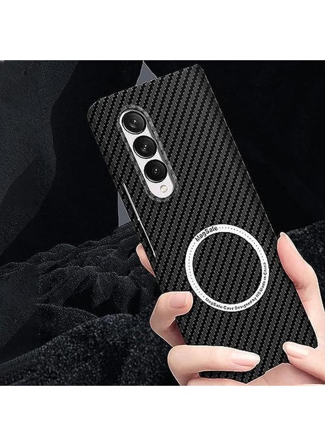 erorex For Samsung Galaxy Z Fold 5 Carbon Fiber Case Compatible With Mag Safe Compatible With Mag Safe Galaxy Z Fold 5 Carbon Case Slim Protective Case For Men Women Green  - Image 5