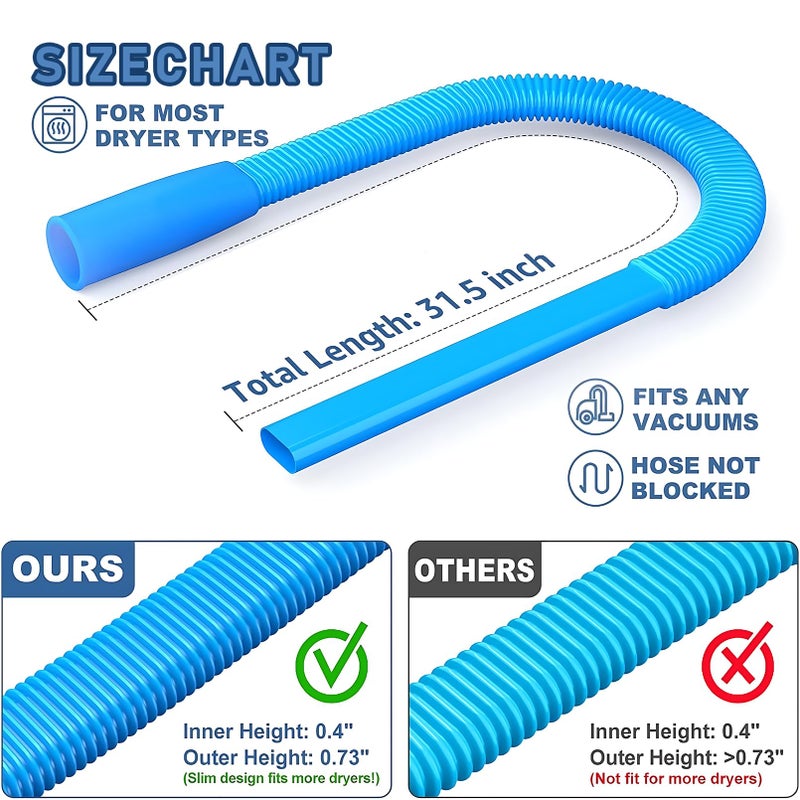 GROLEOA Upgraded Dryer Vent Cleaner: Universal Vacuum Hose Attachment Fits All Vacuums Cleaner, Deep Cleaning Tools for Clogged Ducts & Lint Removal - Image 5