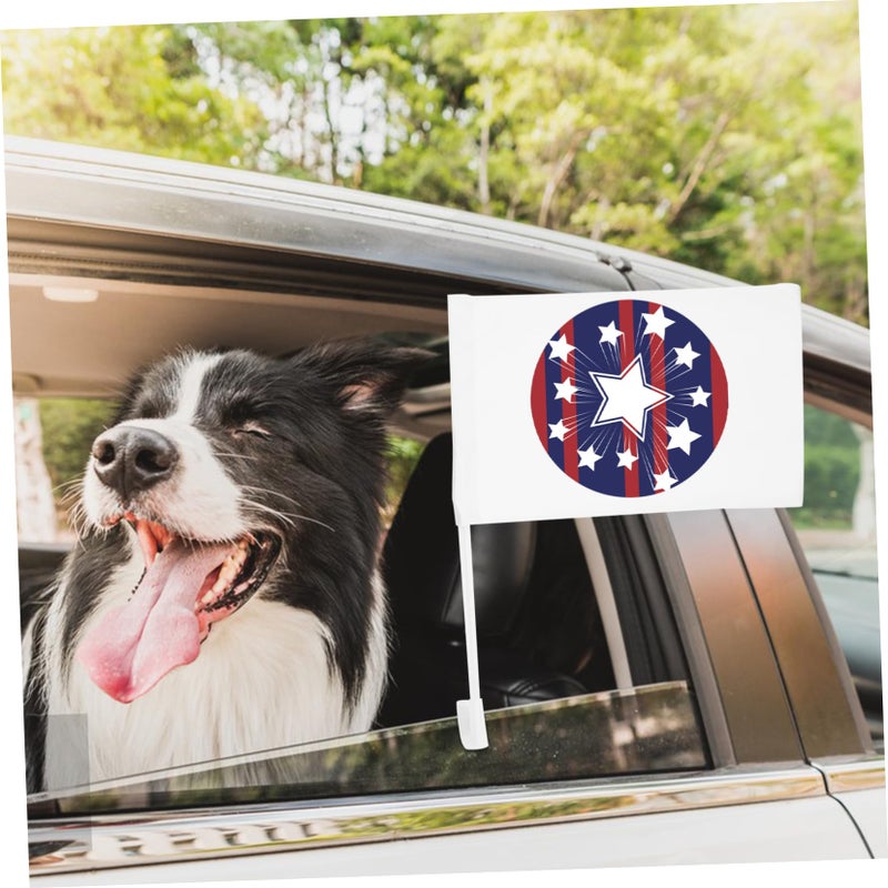 White Double Sided DIY Sublimation Car Flag For Outdoor Yard Festival Decoration - Image 4