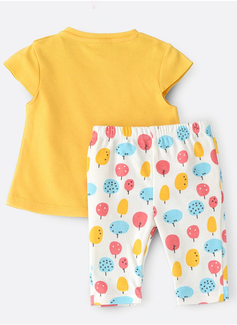 Tiny Hug - Knit top & legging set with print - Image 1