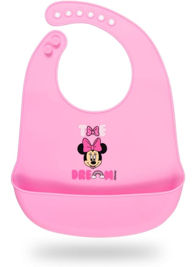 Disney Minnie Mouse Silicone Baby Bibs - Image 1