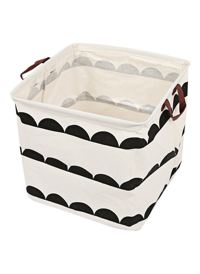 NIBEMINENT - Foldable Laundry Hamper White/Black 33 x 33cm - Image 1