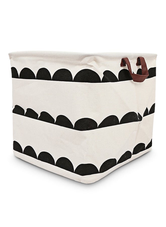 NIBEMINENT - Foldable Laundry Hamper White/Black 33 x 33cm - Image 1