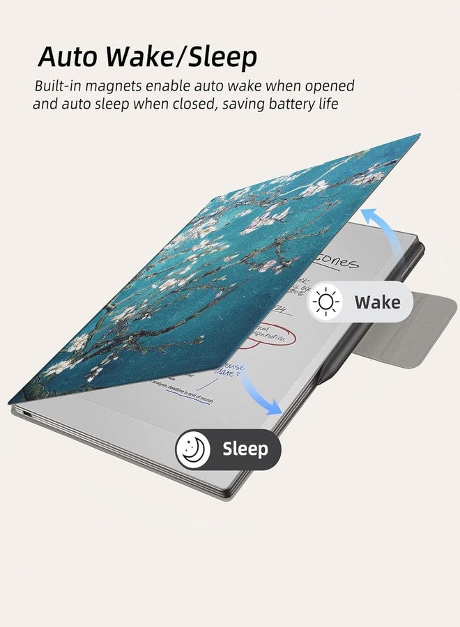 WALNEW Case for Remarkable Paper Pro,Magnetic Slim Book Folio Cover with Pen Clasp, Auto Sleep/Wake Protective Cover for Remarkable Paper Pro 11.8" (2024 Released) (Tree and Flower) - Image 5