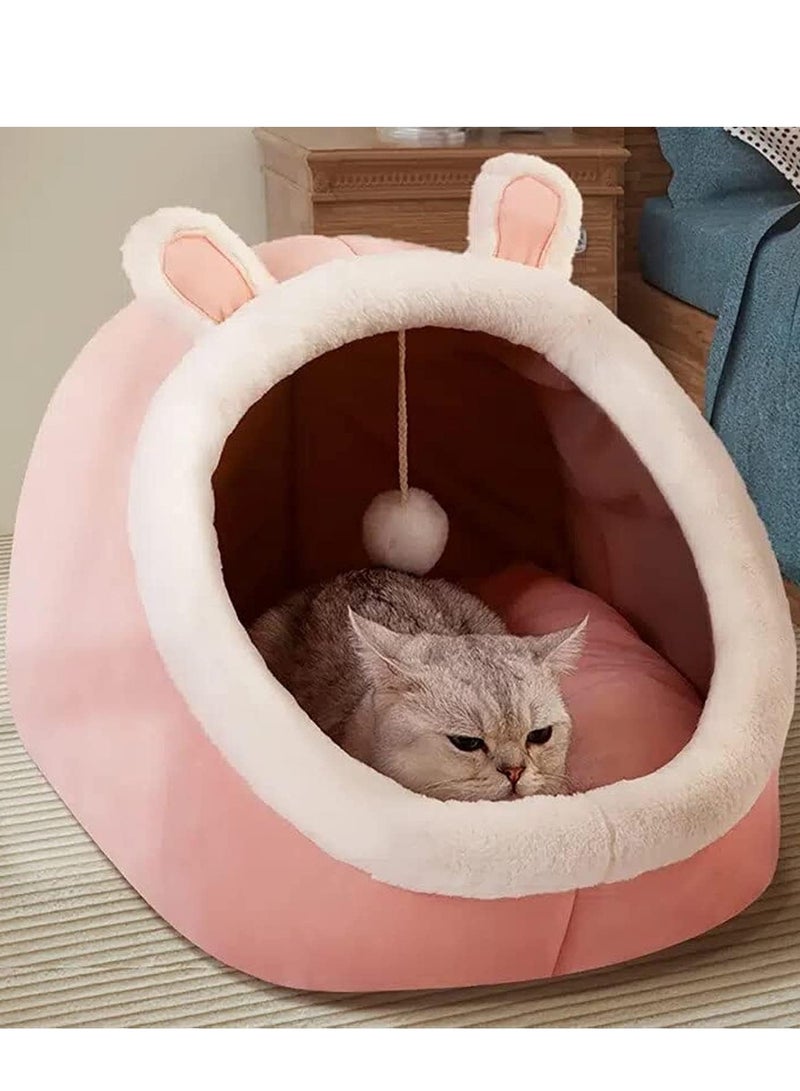 Next Vogue Cat Bed Pet Cave Bed with Anti-Slip Bottom, Suitable for All Cats & Small Dogs, Pet Bed with Removable Washable Cushion, Soft Calming Bed with Hanging Toy Ideal for Cats and Puppy or Rabbit  - Image 1