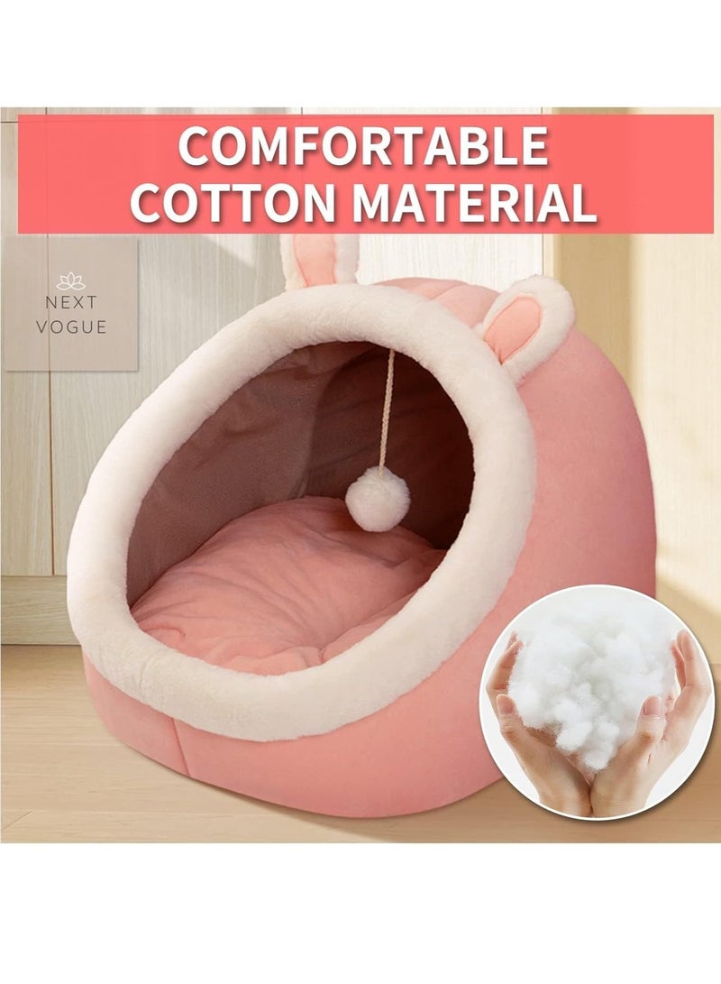 Next Vogue Cat Bed Pet Cave Bed with Anti-Slip Bottom, Suitable for All Cats & Small Dogs, Pet Bed with Removable Washable Cushion, Soft Calming Bed with Hanging Toy Ideal for Cats and Puppy or Rabbit  - Image 2