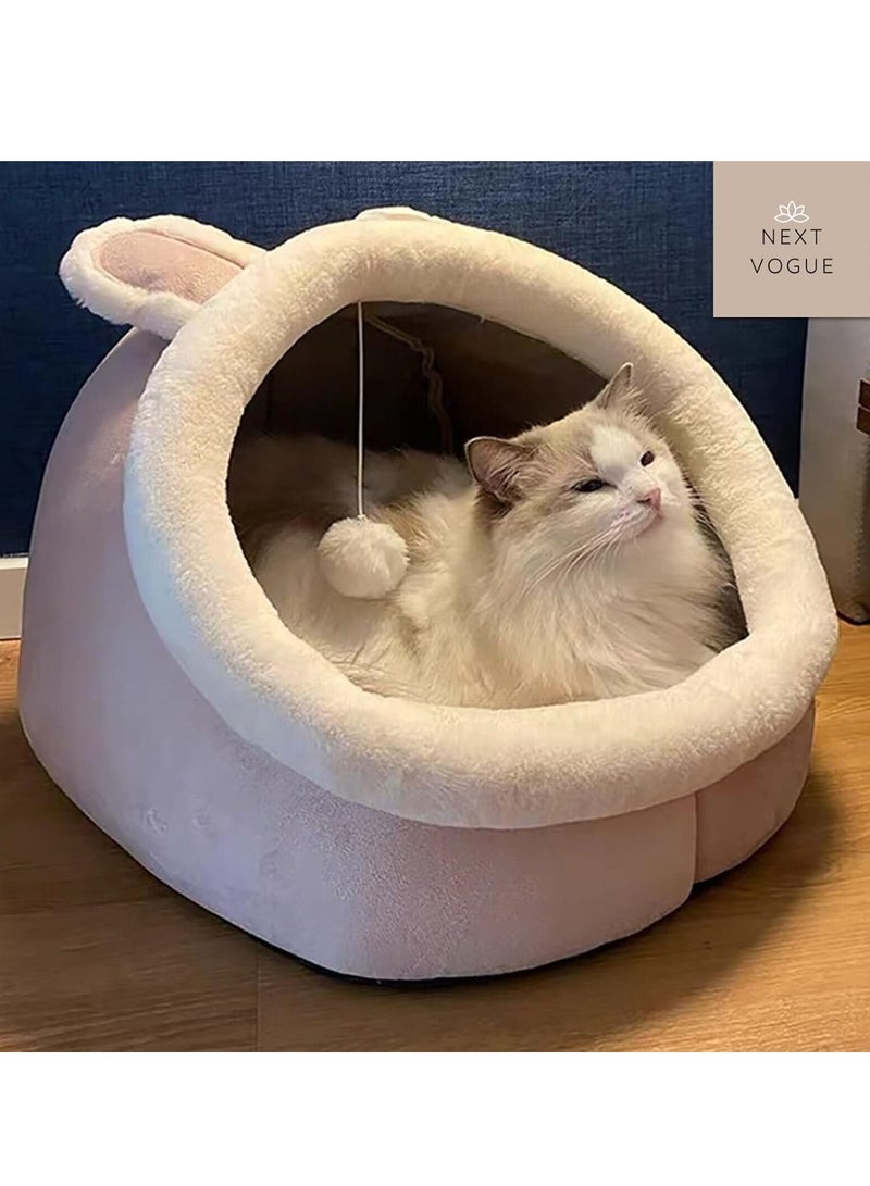 Next Vogue Cat Bed Pet Cave Bed with Anti-Slip Bottom, Suitable for All Cats & Small Dogs, Pet Bed with Removable Washable Cushion, Soft Calming Bed with Hanging Toy Ideal for Cats and Puppy or Rabbit  - Image 4