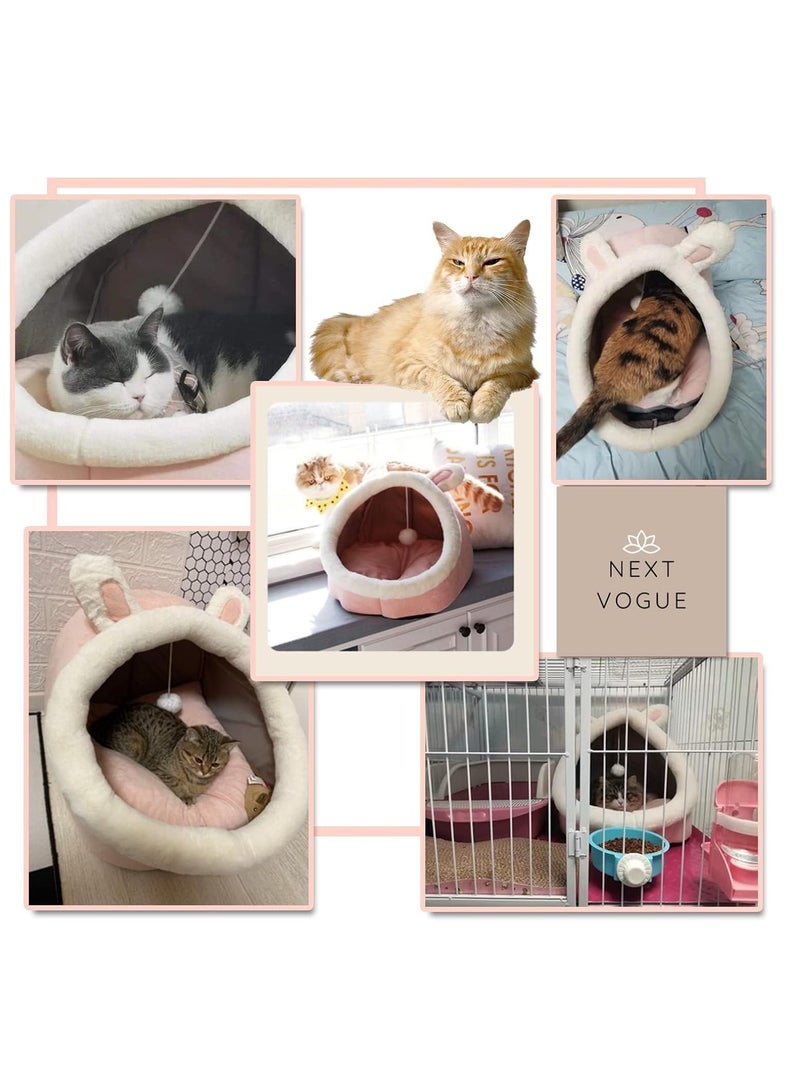Next Vogue Cat Bed Pet Cave Bed with Anti-Slip Bottom, Suitable for All Cats & Small Dogs, Pet Bed with Removable Washable Cushion, Soft Calming Bed with Hanging Toy Ideal for Cats and Puppy or Rabbit  - Image 5