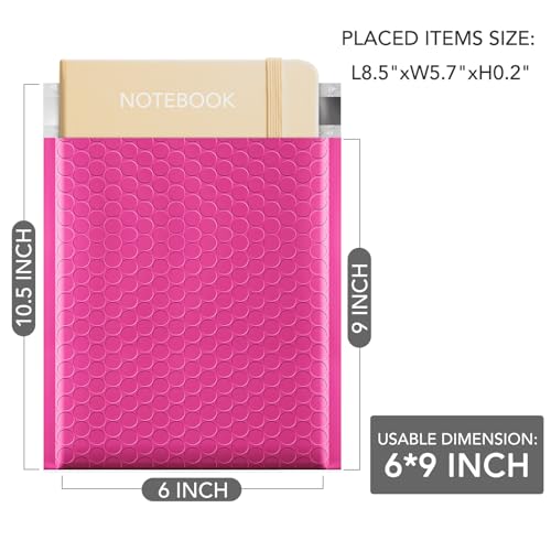 GSSUSA Bubble Mailers 6x10 Inches 25Pack Usable Size 6x9" Small Bubble Mailer Bubble Envelopes Mailing Envelope Bags Shipping Bag Self Seal Package Mail Packing Business Supplies, Pink - Image 3
