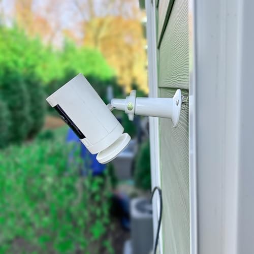 Haoyou Ring Camera Vinyl Siding Wall Mounts No Drill 360 Degree Adjustable, Compatible with Ring Stick up Cam & Ring Outdoor Cam Plus (2Pack White) - Image 2