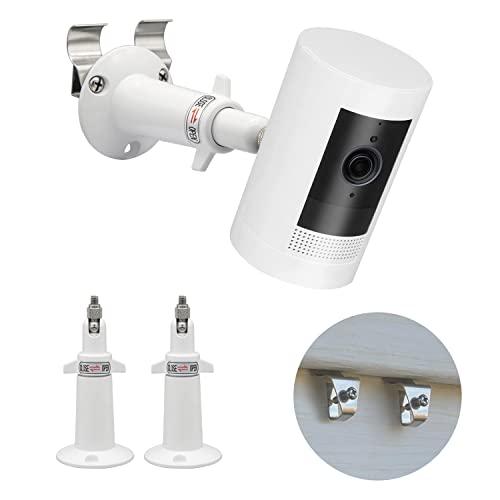Haoyou Ring Camera Vinyl Siding Wall Mounts No Drill 360 Degree Adjustable, Compatible with Ring Stick up Cam & Ring Outdoor Cam Plus (2Pack White) - Image 1
