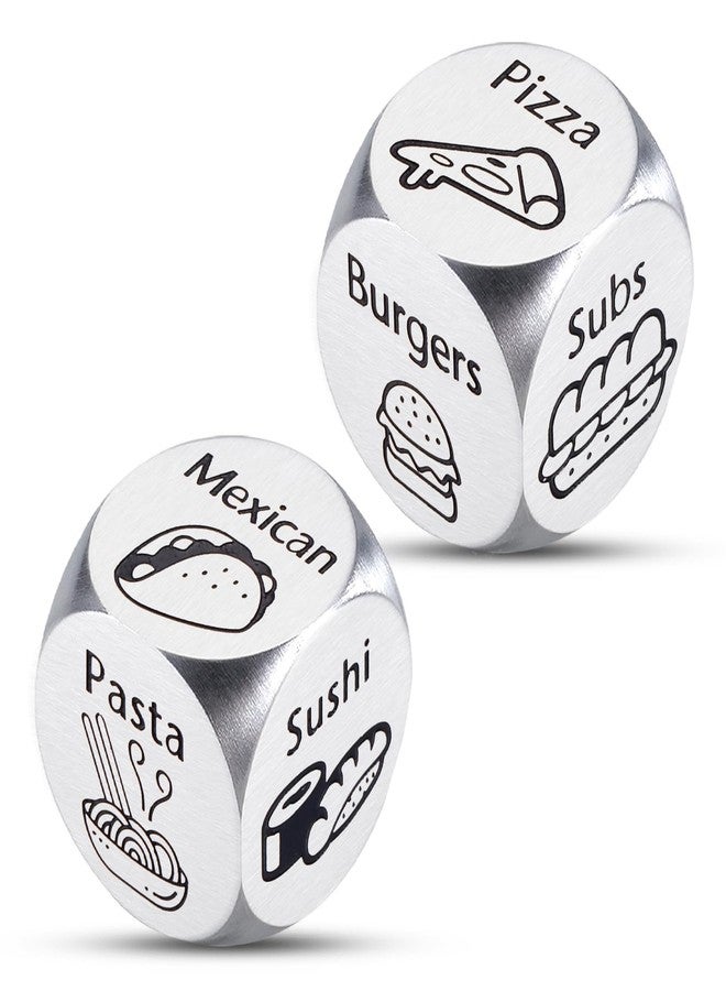 Perleddom 2Pcs Food Decision Dice Anniversary Tin Gifts Couple Dice Game Gag Sweetest Day Gifts Date Night Idea Funny Gag Dices for Husband National Boyfriend Day Movie Night Supplies Mens Boo Basket Stuffers - Image 1