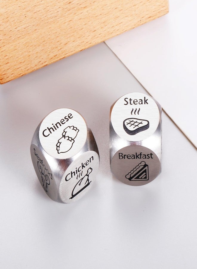 Perleddom 2Pcs Food Decision Dice Anniversary Tin Gifts Couple Dice Game Gag Sweetest Day Gifts Date Night Idea Funny Gag Dices for Husband National Boyfriend Day Movie Night Supplies Mens Boo Basket Stuffers - Image 5