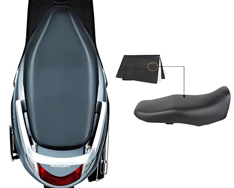 Guance Thread Fitting Artificial Leather Waterproof Seat Cover for TVS Scooty Pep Plus (Black) - Image 2