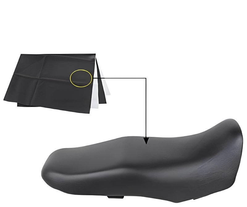 Guance Thread Fitting Artificial Leather Waterproof Seat Cover for TVS Scooty Pep Plus (Black) - Image 3