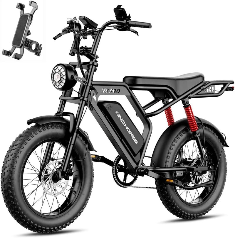 Challengers E140-20A 60V 1000W 20000 AMPS Electric Bike, Black - Image 3