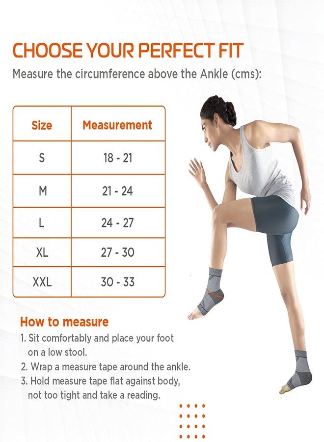 Vissco 2D Ankle Support, Stretchable Ankle Support for Injured Ankles, Arthritic Pain, Swelling, Stiff Joints, Pain Reliever, Brace for Strained or Sprained Ankle - Large (Grey) - Image 2