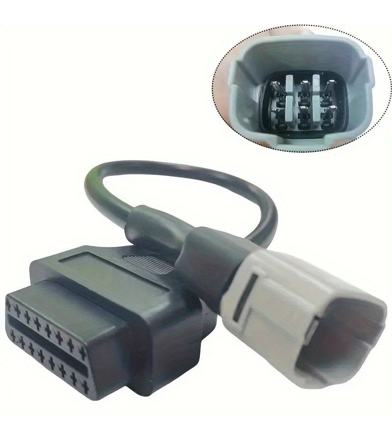 كابل تشخيص OBD2 OBDII 6 دبوس إلى محول 16 دبوس متوافق مع دراجة نارية سوزوكي - Image 4