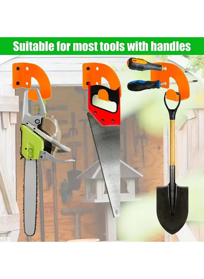 Heavy Duty Metal Garage Garden Tool Shelf Wall Organizer Orange 1pc Space Saving Storage - Image 5