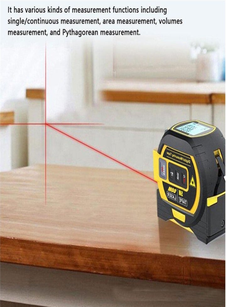 3-in-1 laser distance meter, LCD display, distance meter with backlight, building measurement equipment, area and volume measurement equipment, electronic tape measure  - Image 4