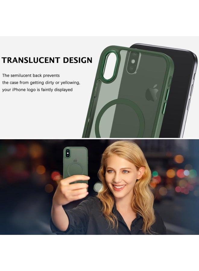 iPhone X Case, iPhone Xs Phone Case Compatible with Magsafe Translucent Matte Back Slim Shockproof Anti-Scratch Anti-Yellow Protective Magnetic iPhone X/XS Case, Midnight Green - Image 3