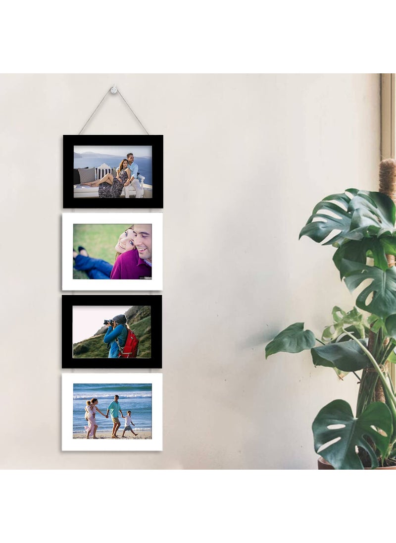 Art Street Art Street Photo Frame For Wall Decor Hanging Picture Frame For Home and Office Decoration (Black White, Set Of 4)  - Image 3