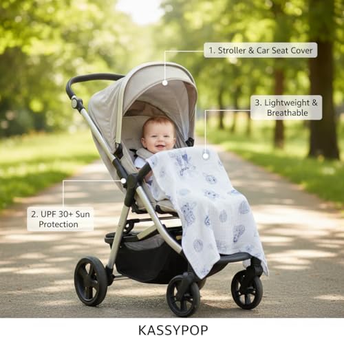KASSY POP CURATED JUST FOR YOU Kassy Pop Muslin Cotton Bath Towel Cum Baby Swaddler | Extra Soft Towels for Newborn 0 to 3 Years l 100% Organic Cotton wash Towel | 105 X 105 cm (Bunny Print) - Image 4