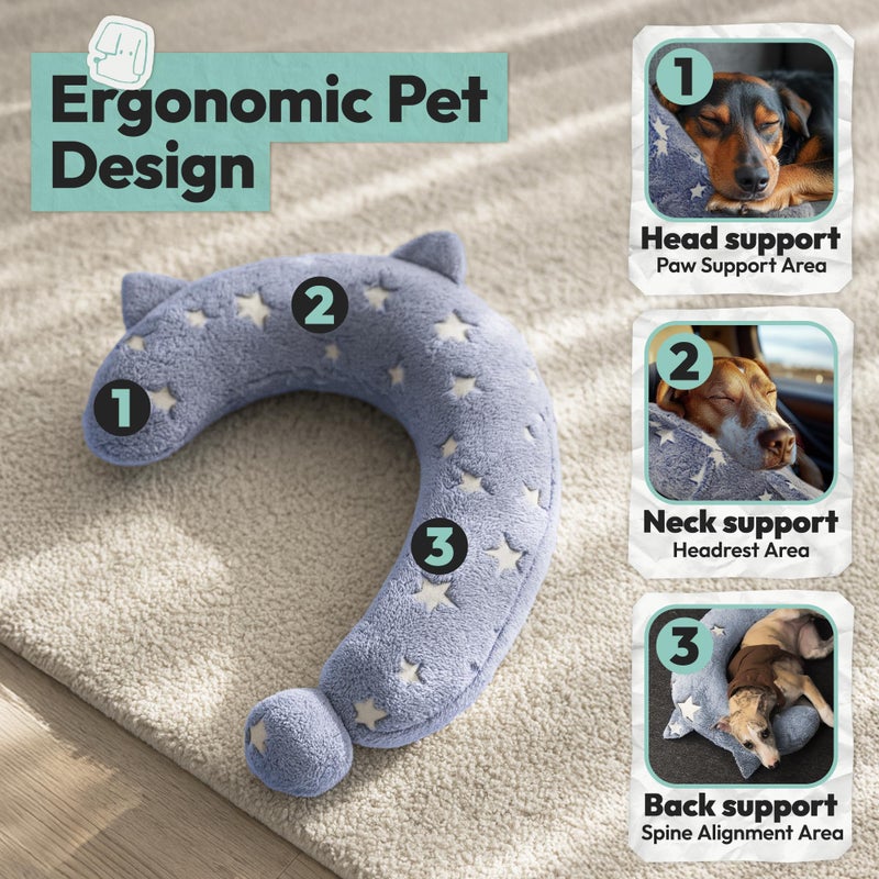 POMESEA Dog Calming Pillow, Glow in The Dark Dog Put Head on, Soft Question Mark Pillows for Dogs, Kids, Adults, Washable Dog Bed Pillow, Cozy Dog Body Pillow Gifts (M Glow Blue) - Image 2