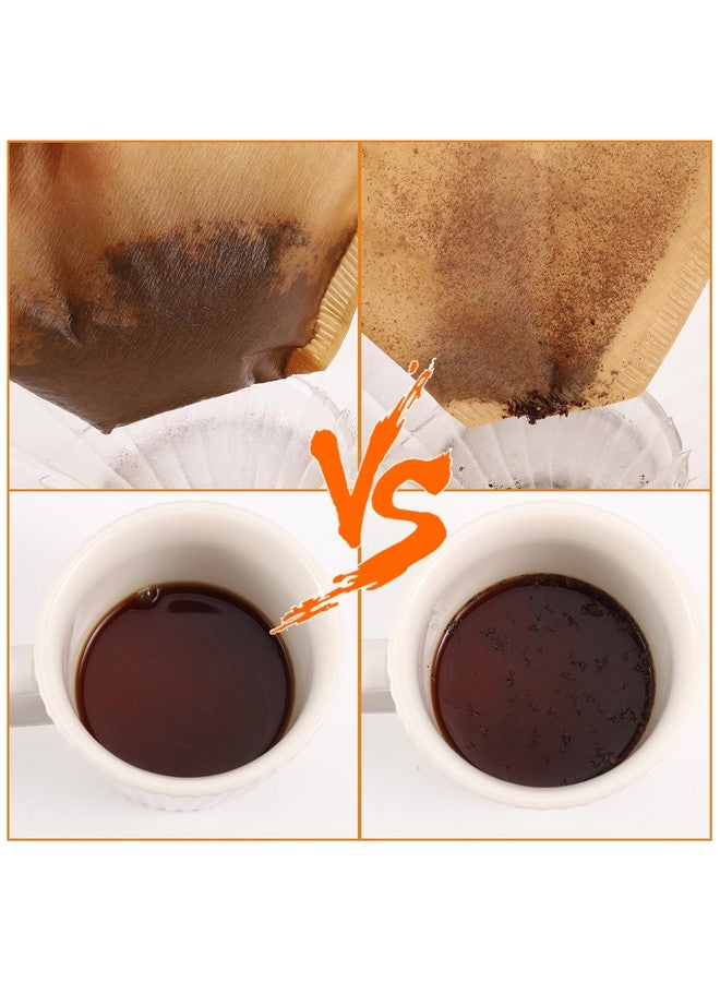 Prudiut 320 عدد #4 فلاتر قهوة 8-12 كوب فلاتر قهوة قابلة للتخلص منها 4 مخروط ورق غير مبيض طبيعي فلاتر رقم 4 ورق متوافقة مع فلتر قهوة نينجا، ماكينة القهوة بالتنقيط والسكب - Image 5