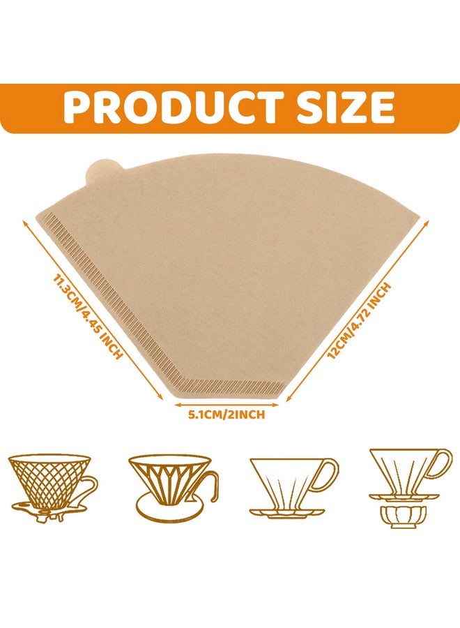 Prudiut 320 عدد #4 فلاتر قهوة 8-12 كوب فلاتر قهوة قابلة للتخلص منها 4 مخروط ورق غير مبيض طبيعي فلاتر رقم 4 ورق متوافقة مع فلتر قهوة نينجا، ماكينة القهوة بالتنقيط والسكب - Image 2