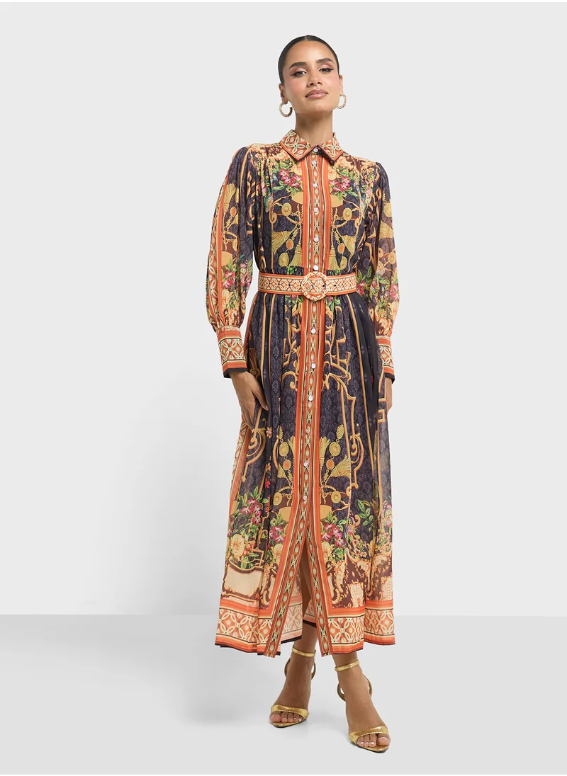 Khizana Abstract Print Dress