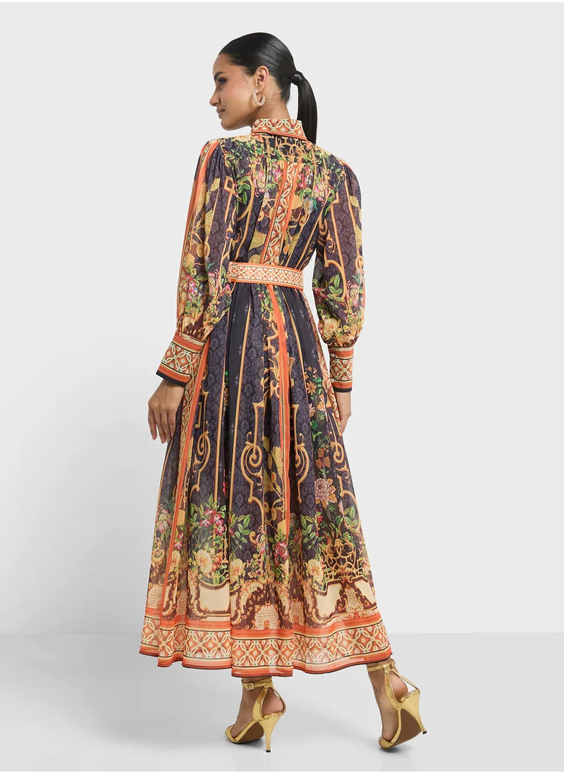 Khizana Abstract Print Dress