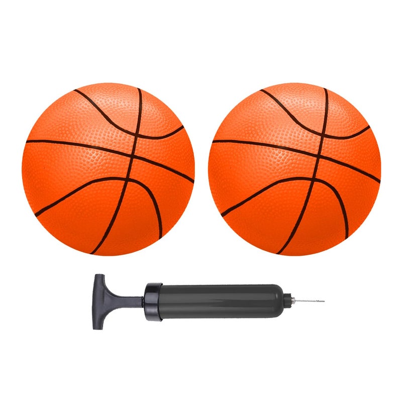 ABAJI Mini Basketballs Orange 2 Pack 5" Set with Pump Needle Durable Material for Mini Hoop 3+ Years Toddlers Kids Teenagers for Pool Indoors Outdoors - Image 1