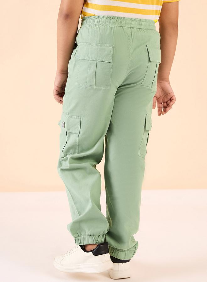 Stylo Bug Boys Green Cotton Cargo Pants - Image 3