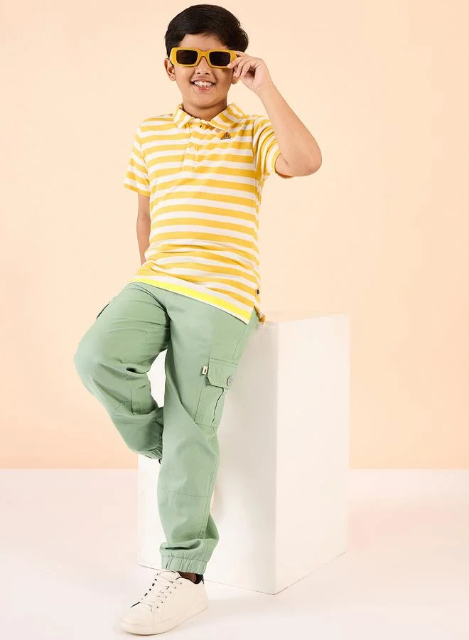 Stylo Bug Boys Green Cotton Cargo Pants